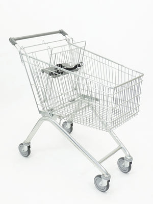 Shopping Trolley - 125 Litre Zinc Plated Wire Basket