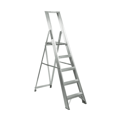 5 Tread Aluminium Folding Platform Step Ladder 1100mm Platform Height 150kg