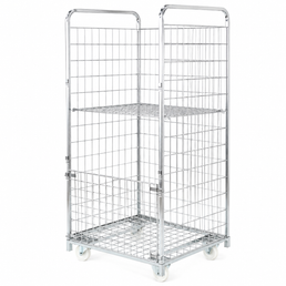 Container WMU 1700x800x600 with Shelf – Extra-Long Roll Cage for Oversized Goods