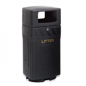 90 Litre External Hood Top Waste Bin – MDPE Outdoor Litter Bin with Liner