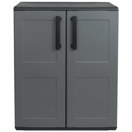 Compact Plastic Utility Cupboard – Double Door Free-Standing Storage Cabinet