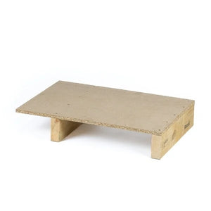 600x400x107mm ISPM 15 treated chipboard display pallet with 150kg dynamic load capacity