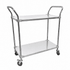 2 Shelf Stainless Steel Trolley 240kg – Grade 304, 460mm Depth