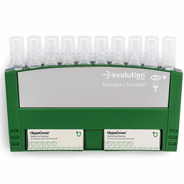 Eyewash Pod Station with Mirror – Includes 10 x 20ml Sterile Saline Pods