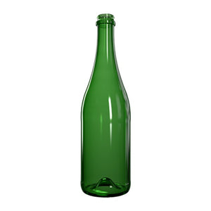 750ml green glass champagne bottle for sparkling wine and beverage packaging