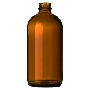 1 Litre amber Boston round glass bottle for cosmetic and pharmaceutical liquids