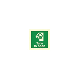 Photoluminescent Turn to Open (Left) Sign – Emergency Exit Safety Sign