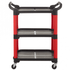 Plastic 3 Shelf Tray Trolley, 100kg Load Capacity, 965 x 657 x 430mm