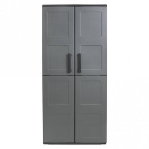Free-Standing Plastic Utility Cupboard with Three Half Shelves, 1630 x 680 x 370mm