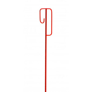 Pointed Steel Post for Barrier Tape 1200mm High Red - 14mm Diameter