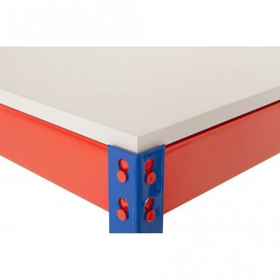 Rivet Workbench with Melamine Worktop and Half Undershelf